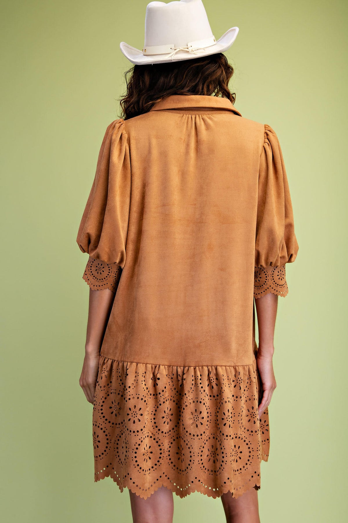 Camel Faux Suede Dress