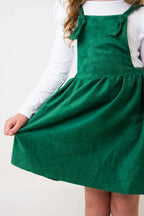 Evergreen Faux Suede Pinafore